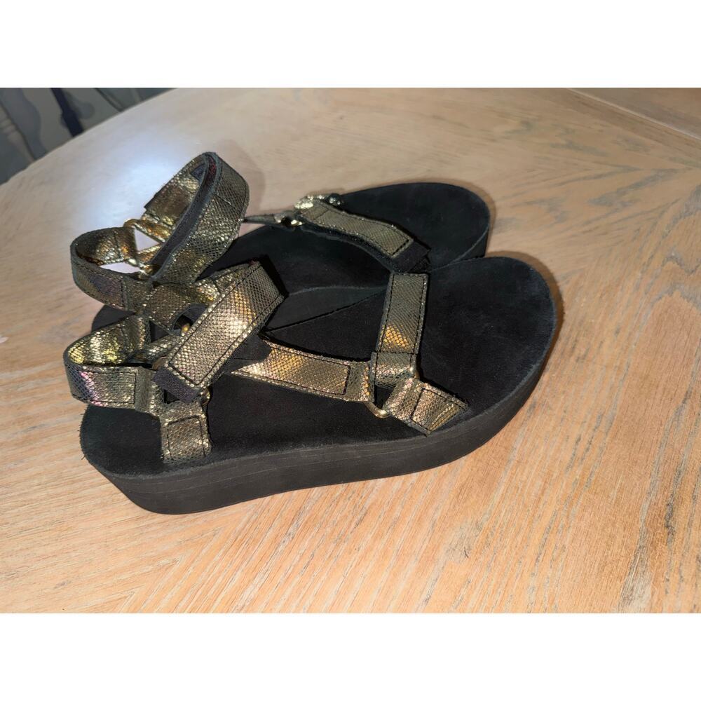 Teva Shiny Gold Strap Sandals - Picture 10 of 11